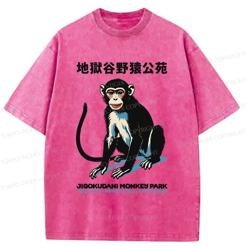 Tokyo-Tiger Japan Monkey Park Washed T-Shirt