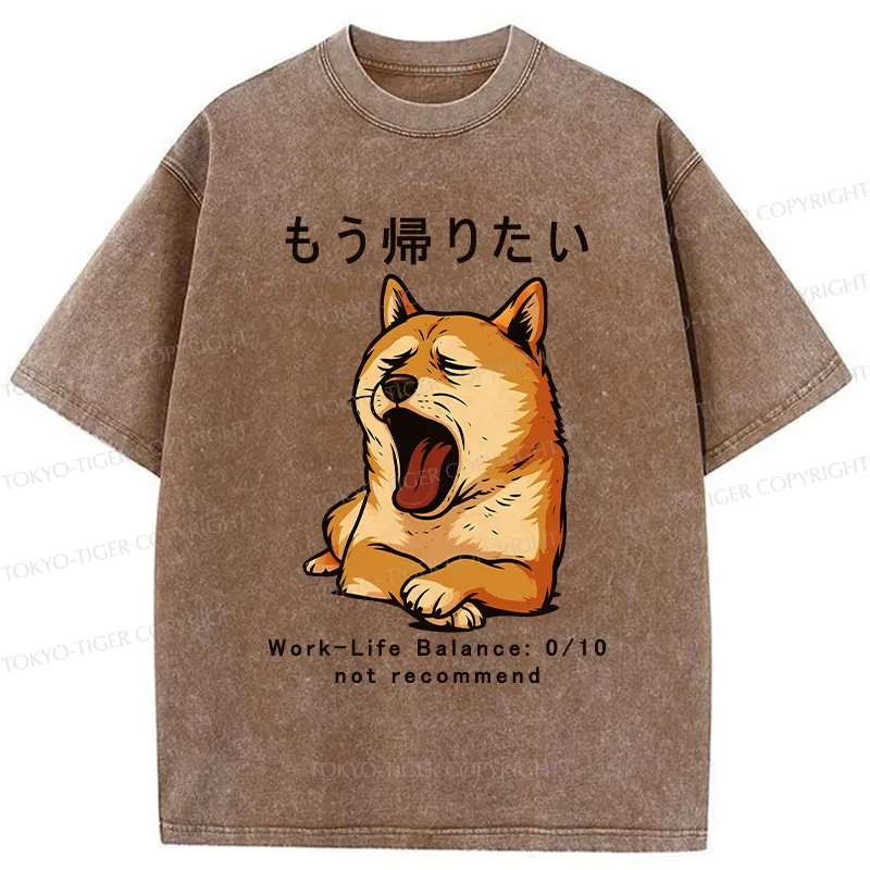 Tokyo-Tiger I Want To Go Home Now Washed T-Shirt
