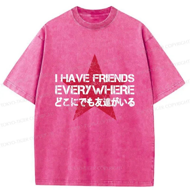 Tokyo-Tiger There Are Friends Everywhere Washed T-Shirt