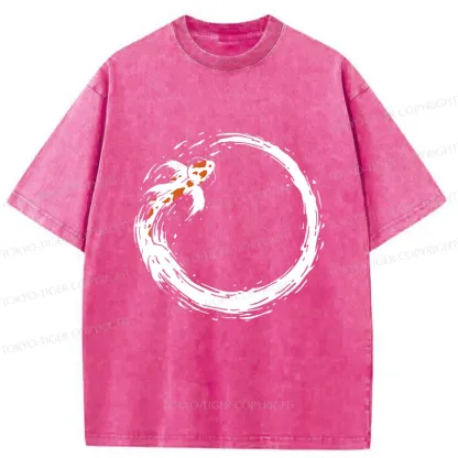 Tokyo-Tiger Ensō Koi Washed T-Shirt