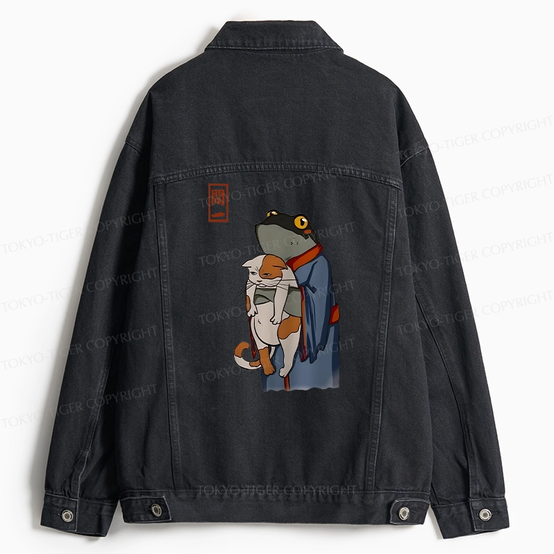 Tokyo-Tiger The Frog Holds The Cat Jean Jacket