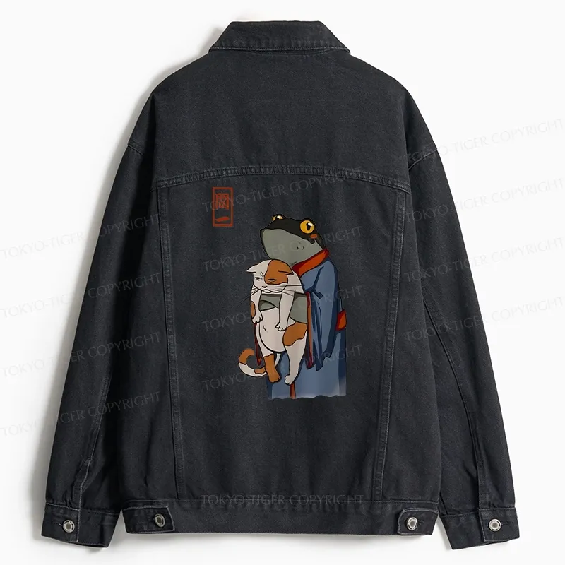 Tokyo-Tiger The Frog Holds The Cat Jean Jacket