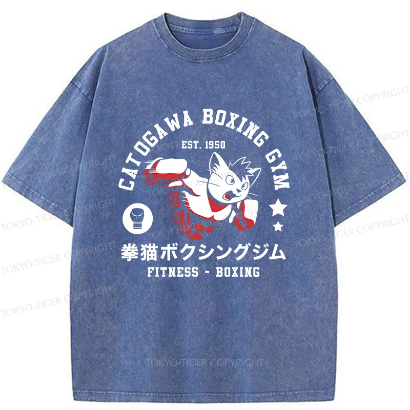 Tokyo-Tiger Boxing Cat Washed T-Shirt