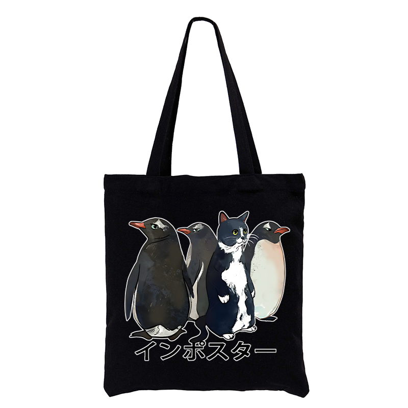 Tokyo-Tiger Imposter Among Penguins Tote Bag