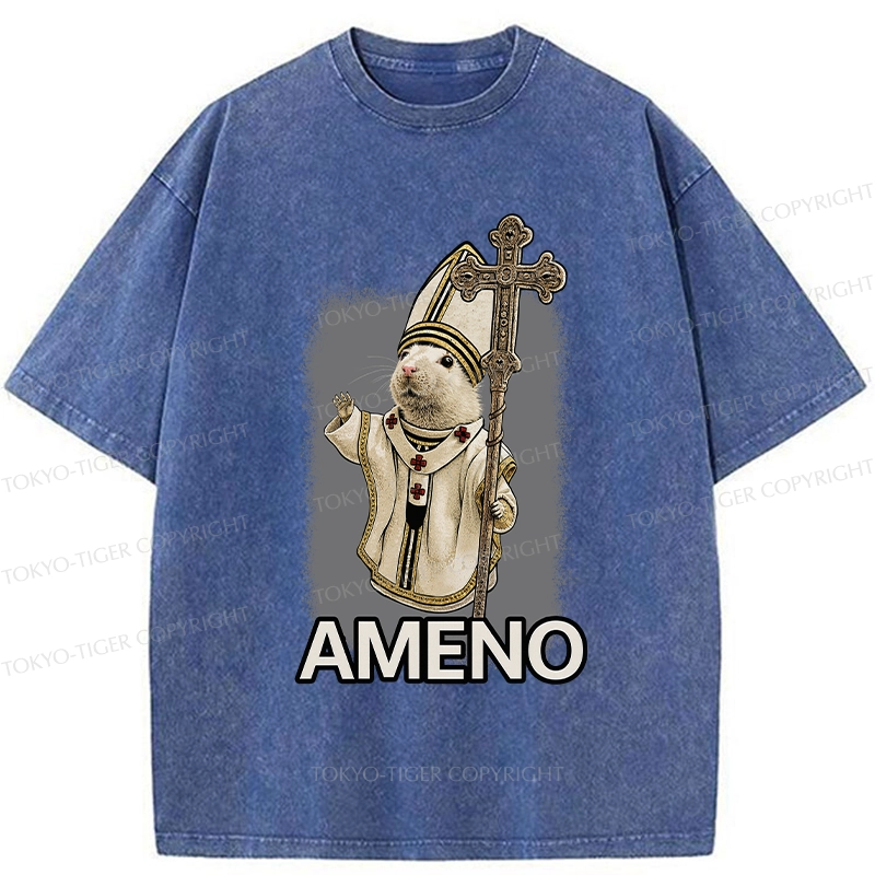 Tokyo-Tiger Papal Hamster Washed T-Shirt