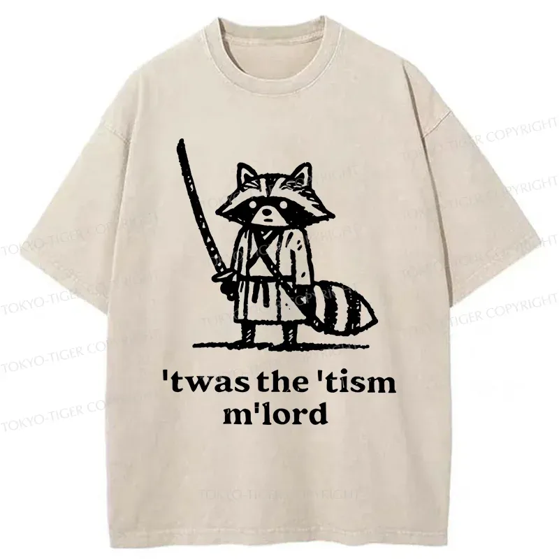 Tokyo-Tiger Focused Samurai Raccoon Washed T-Shirt