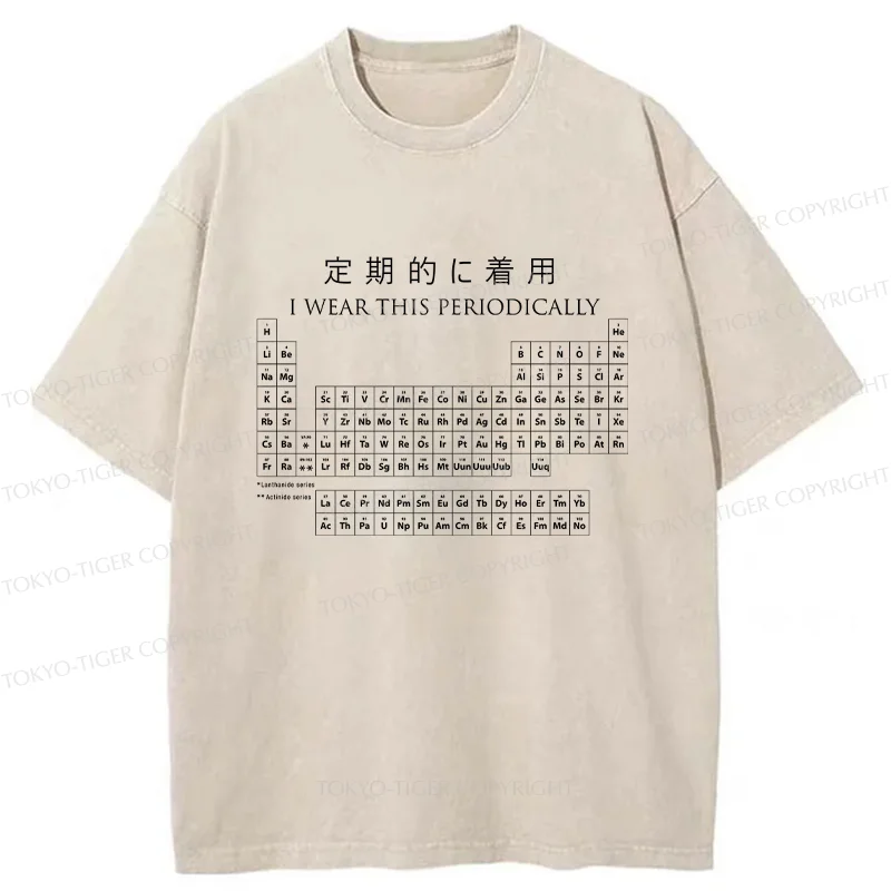 Tokyo-Tiger Interesting Periodic Table Washed T-Shirt