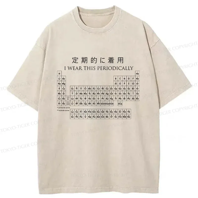 Tokyo-Tiger Interesting Periodic Table Washed T-Shirt