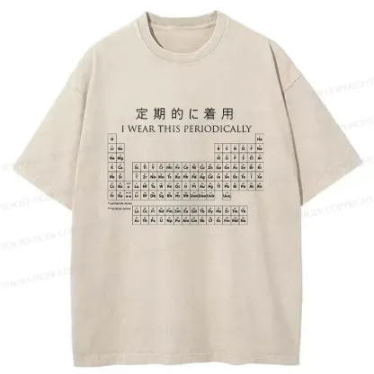 Tokyo-Tiger Interesting Periodic Table Washed T-Shirt