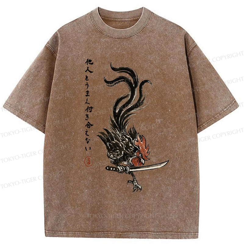 Tokyo-Tiger I Can't Get Along Well With Others Washed T-Shirt