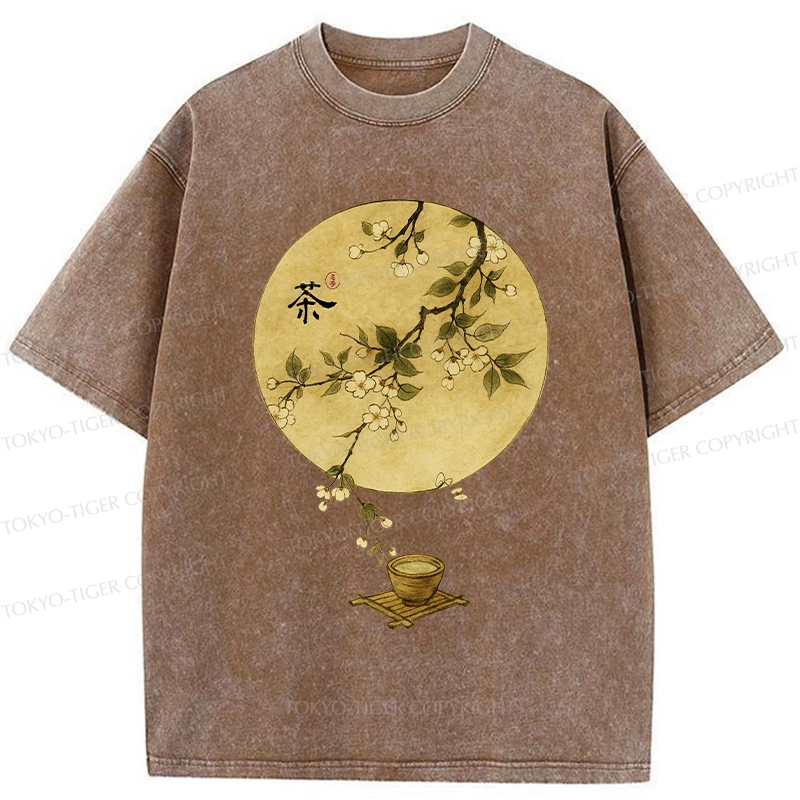 Tokyo-Tiger Serene Tea Ceremony Washed T-Shirt