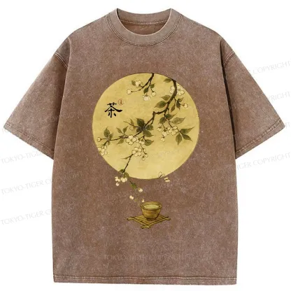 Tokyo-Tiger Serene Tea Ceremony Washed T-Shirt