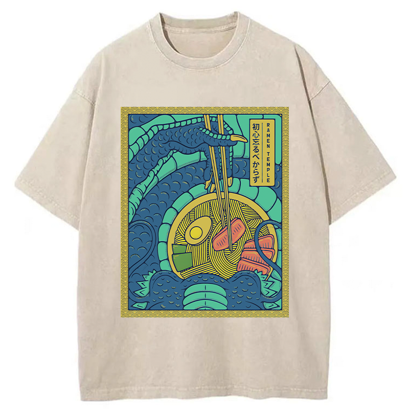 Tokyo-Tiger Dragon Ramen Lover Washed T-Shirt