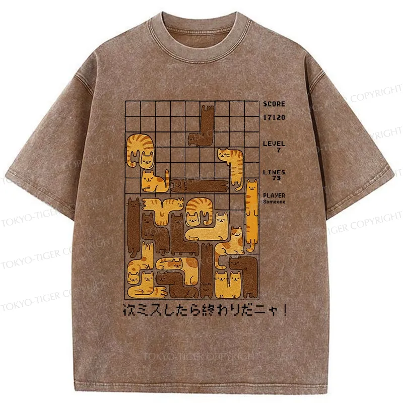 Tokyo-Tiger Funny Next Mistake Is The End Washed T-Shirt