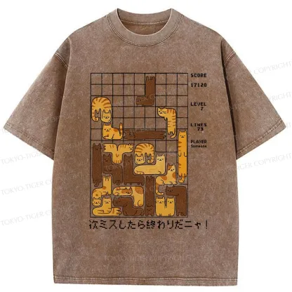 Tokyo-Tiger Funny Next Mistake Is The End Washed T-Shirt