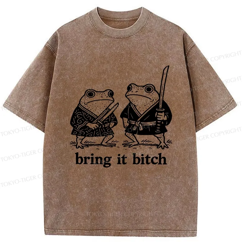 Tokyo-Tiger Bring It Samurai Frog Washed T-Shirt