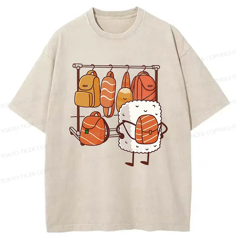Tokyo-Tiger Sushi Is Selecting Backpacks Washed T-Shirt