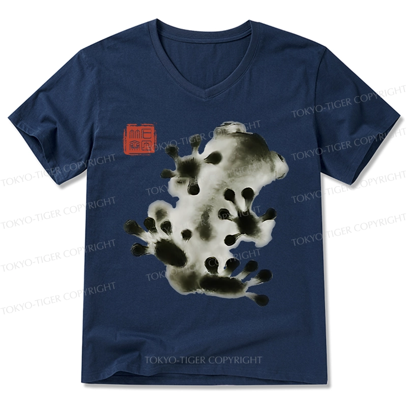 Tokyo-Tiger Ink Painting Frog V-Neck Classic T-Shirt