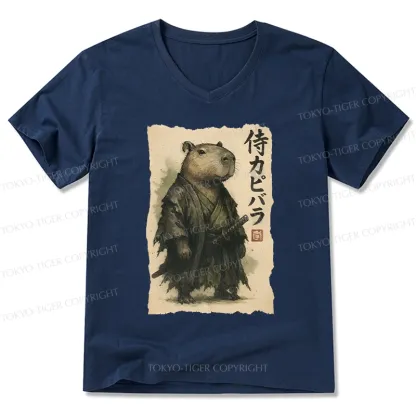 Tokyo-Tiger Capybara Samurai V-Neck Classic T-Shirt