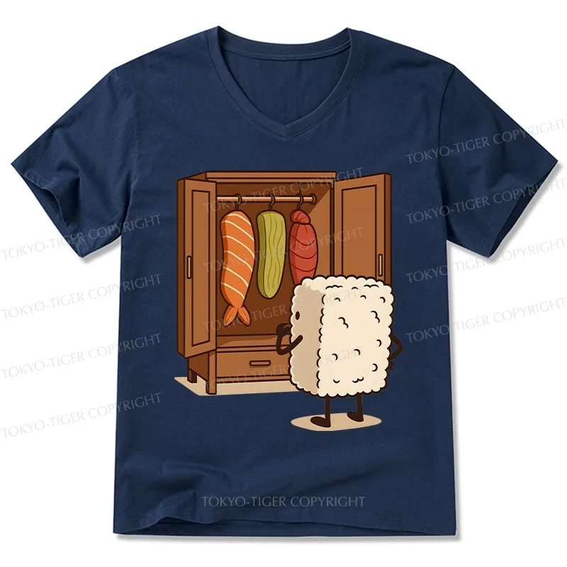 Tokyo-Tiger Sushi Pick Out Clothes V-Neck Classic T-Shirt