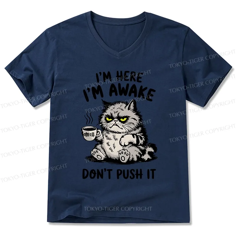 Tokyo-Tiger Tired Cat V-Neck Classic T-Shirt