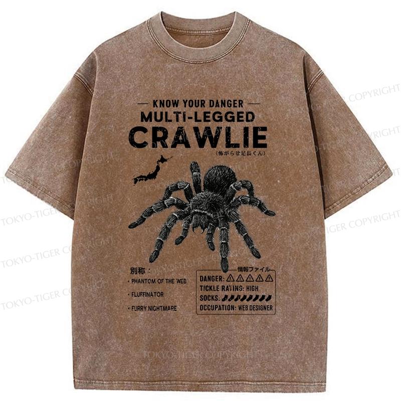 Tokyo-Tiger Scary Multi-Legged Crawlie Washed T-Shirt