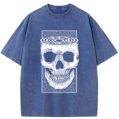 Tokyo-Tiger Horror Skull Washed T-Shirt