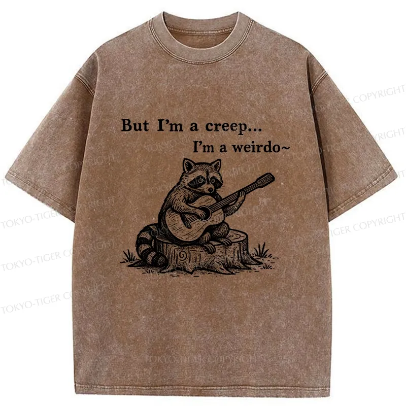 Tokyo-Tiger I'm A Weirdo Funny Washed T-Shirt