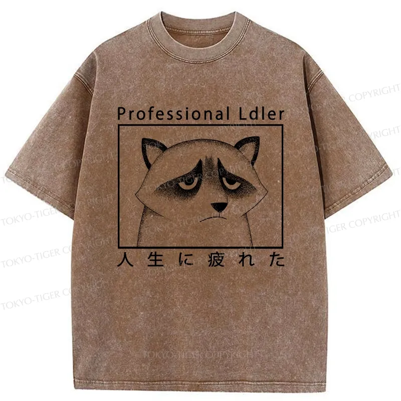 Tokyo-Tiger Professional Ldler Raccoon Washed T-Shirt