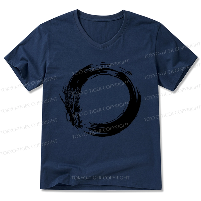 Tokyo-Tiger Dragon's Circle V-Neck Classic T-Shirt