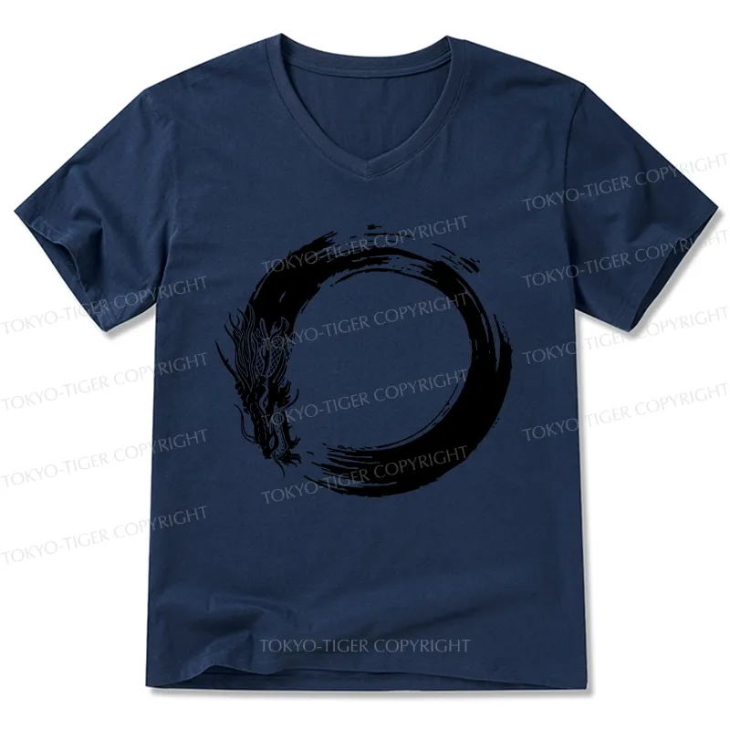 Tokyo-Tiger Dragon's Circle V-Neck Classic T-Shirt