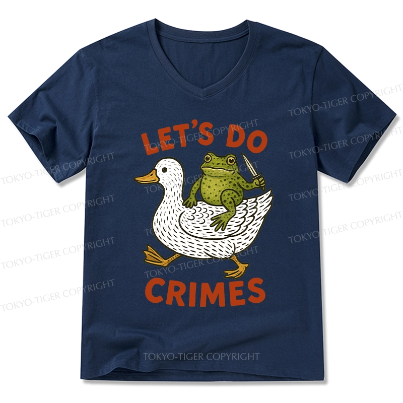 Tokyo-Tiger Frog Ready To Commit Crime V-Neck Classic T-Shirt