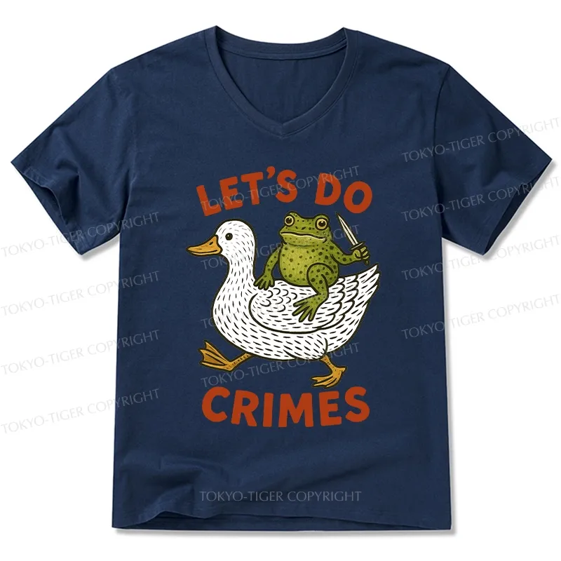 Tokyo-Tiger Frog Ready To Commit Crime V-Neck Classic T-Shirt