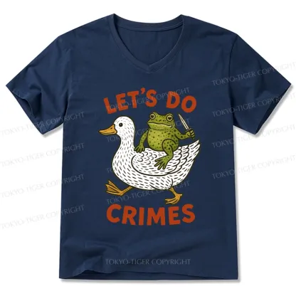 Tokyo-Tiger Frog Ready To Commit Crime V-Neck Classic T-Shirt