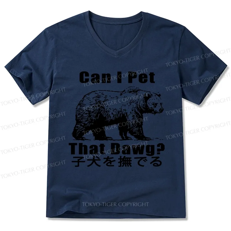 Tokyo-Tiger Pet The Bear V-Neck Classic T-Shirt