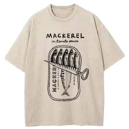 Tokyo-Tiger Mackerel In Tomato Sauce Washed T-Shirt
