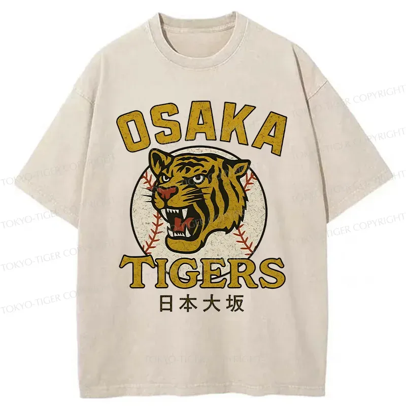 Tokyo-Tiger Funny Osaka Tigers Washed T-Shirt