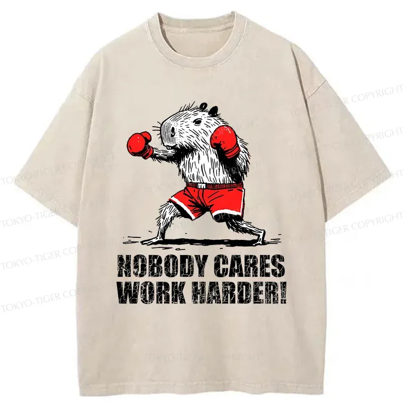 Tokyo-Tiger Capybara Fitness Washed T-Shirt