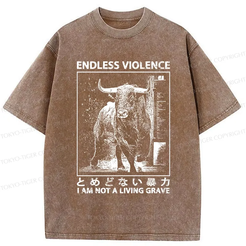 Tokyo-Tiger I Am Not A Living Grave Washed T-Shirt