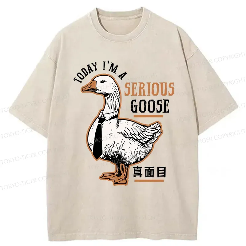 Tokyo-Tiger Japanese Serious Goose Washed T-Shirt