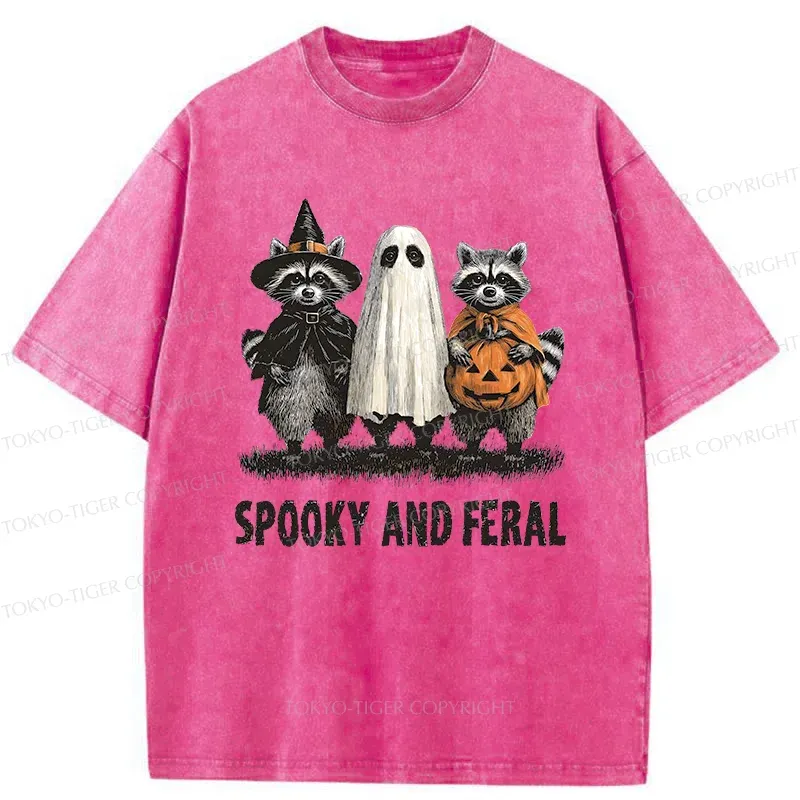 Tokyo-Tiger Halloween Raccoon Washed T-Shirt