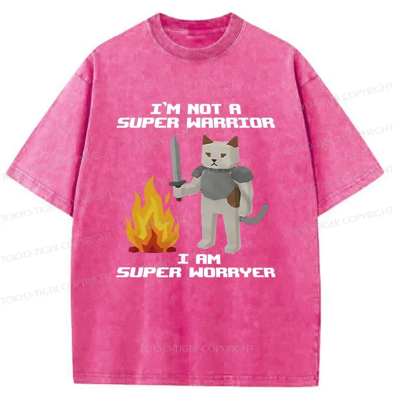 Tokyo-Tiger Cat Warrior Funny Washed T-Shirt