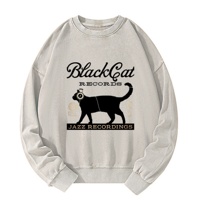 Tokyo-Tiger Black Cat Japan Washed Sweatshirt