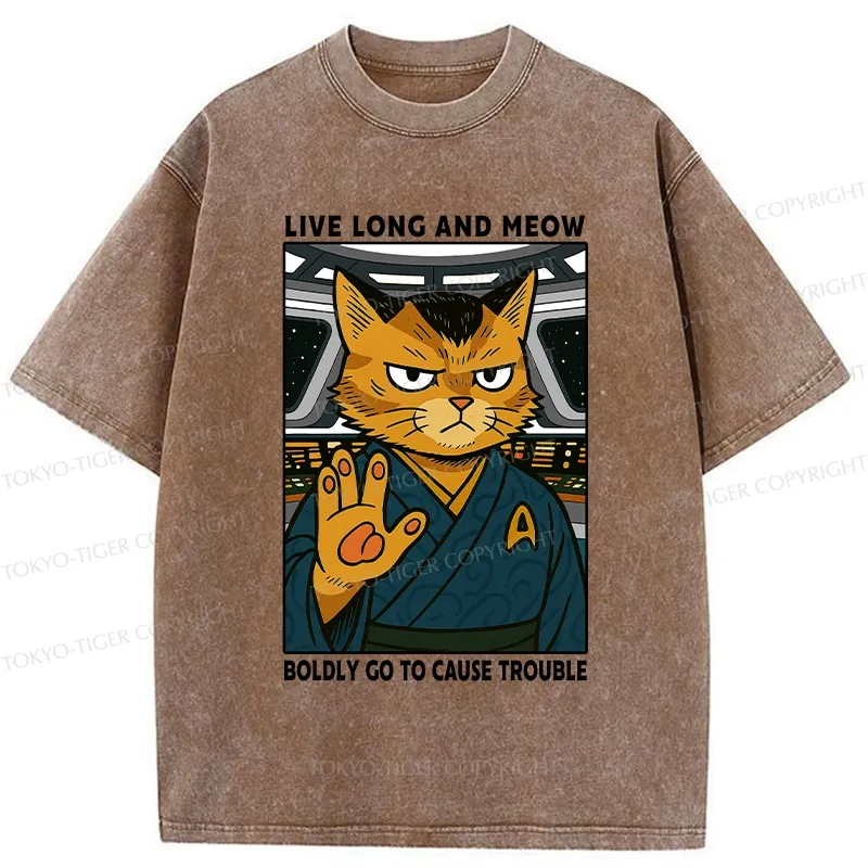 Tokyo-Tiger Intergalactic Troublemaker Cat Washed T-Shirt