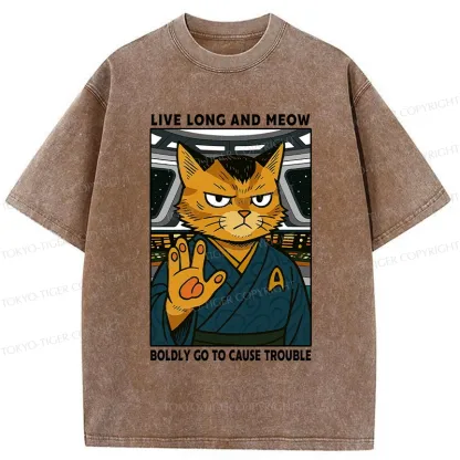 Tokyo-Tiger Intergalactic Troublemaker Cat Washed T-Shirt