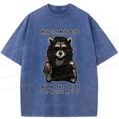 Tokyo-Tiger Wrong City Wrong People Washed T-Shirt