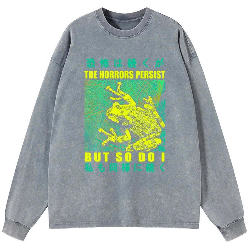 Tokyo-Tiger The Horrors Persist Forg Washed Long Sleeve T-Shirt