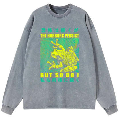 Tokyo-Tiger The Horrors Persist Forg Washed Long Sleeve T-Shirt