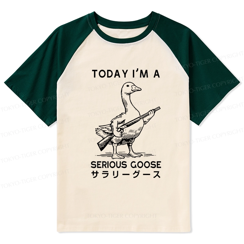 Tokyo-Tiger Serious Stupid Goose Raglan T-shirt