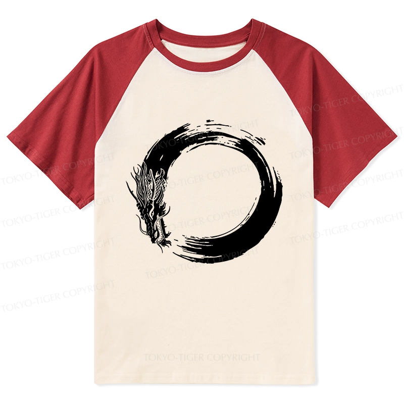 Tokyo-Tiger Dragon's Circle Raglan T-shirt